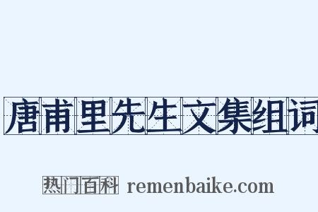 唐甫里先生文集组词是什么意思的图片
